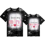 Mommy and Me Matching Clothing Top I Love My Mama I Love My Mini Tie Dyed Family T-shirts