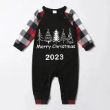 2023 Christmas Matching Family Pajamas Exclusive Merry Christmas Beatiful Tree Green Stripes Pajamas Set