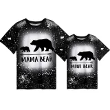 Mommy and Me Matching Clothing Top Bear With Glasses Mama Mini Tie Dyed Family T-shirts