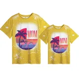 Mommy and Me Matching Clothing Top Flamigo Vacation Mama And Mini Tie Dyed Family T-shirts
