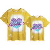 Mommy and Me Matching Clothing Top Mermaid Heart Mama And Mini Tie Dyed Family T-shirts