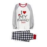 2023 Christmas Matching Family Pajamas Exclusive Design I Love My Family White Black Pants Pajamas Set