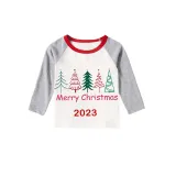 2023 Christmas Matching Family Pajamas Exclusive Merry Christmas Beatiful Tree Red Pajamas Set