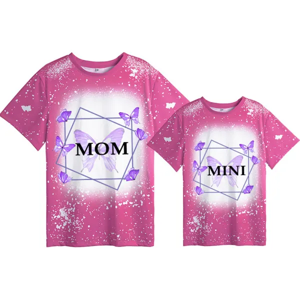 Mommy and Me Matching Clothing Top Butterfly Mama And Mini Tie Dyed Family T-shirts