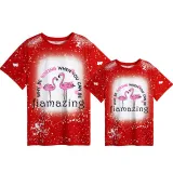 Mommy and Me Matching Clothing Top Flamingos Tie Dyed Family T-shirts
