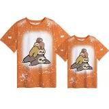 Mommy and Me Matching Clothing Top Sloth Family Tie Dyed Family T-shirts
