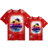 Mommy and Me Matching Clothing Top Flamingo Coconut Tree Mama And Mini Tie Dyed Family T-shirts
