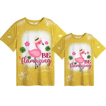 Mommy and Me Matching Clothing Top Be Flamazing Flamingo Mama And Mini Tie Dyed Family T-shirts
