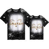 Mommy and Me Matching Clothing Top Cat Leopard Tie Dyed Family T-shirts
