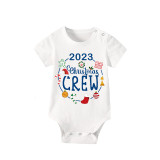 2023 Christmas Matching Family Pajamas Exclusive Design Christmas Crew Wreath Blue Short Pajamas Set