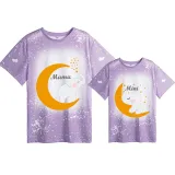 Mommy and Me Matching Clothing Top Elephant Moon Mama And Mini Tie Dyed Family T-shirts