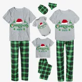 2023 Christmas Matching Family Pajamas Exclusive Design Christmas Couple Reindeer green Short Pajamas Set