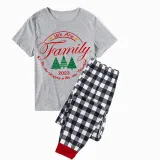 2023 Christmas Matching Family Pajamas Exclusive We Are Family Wreath Xmas Tree Gray Short Pajamas Set