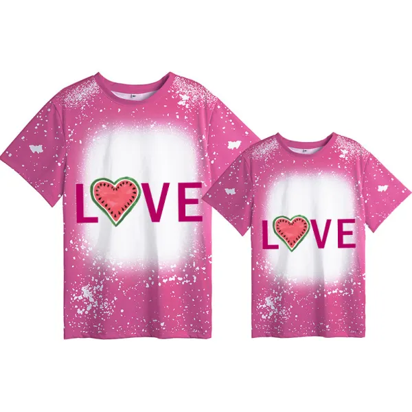 Mommy and Me Matching Clothing Top Love Watermelon Mama And Mini Tie Dyed Family T-shirts