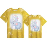 Mommy and Me Matching Clothing Top Elephant Mama And Mini Tie Dyed Family T-shirts