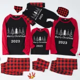 2023 Christmas Matching Family Pajamas Exclusive Merry Christmas Beatiful Tree Green Stripes Pajamas Set