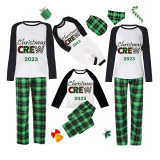2023 Christmas Matching Family Pajamas Exclusive Design Printed Christmas Crew Green Pajamas Set