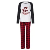 2023 Christmas Matching Family Pajamas Exclusive Design I Love My Family White Black Pajamas Set
