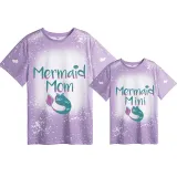 Mommy and Me Matching Clothing Top Mermaid Mama And Mini Tie Dyed Family T-shirts