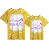Mommy and Me Matching Clothing Top Mermaid Mama And Mini Tie Dyed Family T-shirts