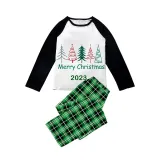 2023 Christmas Matching Family Pajamas Exclusive Merry Christmas Beatiful Tree Green Pajamas Set