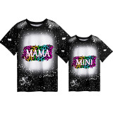 Mommy and Me Matching Clothing Top Colorful Leopard Tie Dyed Family T-shirts