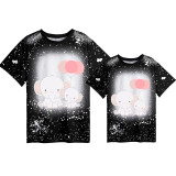 Mommy and Me Matching Clothing Top Elephants With Balloons Mama And Mini Tie Dyed Family T-shirts