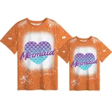 Mommy and Me Matching Clothing Top Mermaid Heart Mama And Mini Tie Dyed Family T-shirts