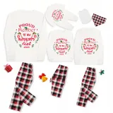 2023 Proud Member OF Naughty List White Christmas Red Plaids Pants Set Matching Family Pajamas Set