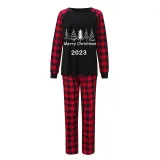 2023 Christmas Matching Family Pajamas Exclusive Merry Christmas Beatiful Tree Black Pajamas Set