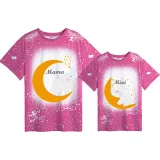 Mommy and Me Matching Clothing Top Elephant Moon Mama And Mini Tie Dyed Family T-shirts