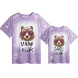 Mommy and Me Matching Clothing Top Bear Slogan Mama Mini Tie Dyed Family T-shirts