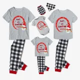 2023 Christmas Matching Family Pajamas Snowman let It Snow Gray Short Pajamas Set