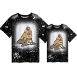 Mommy and Me Matching Clothing Top Sloth Family Tie Dyed Family T-shirts