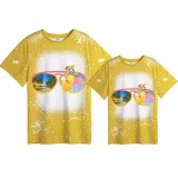 Mommy and Me Matching Clothing Top Sunglasses Flamingo Mama And Mini Tie Dyed Family T-shirts
