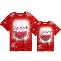 Mommy and Me Matching Clothing Top Sweet Watermelon Mama And Mini Tie Dyed Family T-shirts