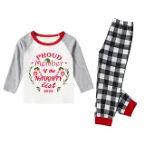 2023 Proud Member OF Naughty List White Christmas Plaids Pants Set Matching Family Pajamas Set