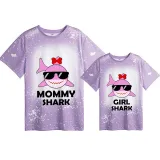 Mommy and Me Matching Clothing Top Mommy Girl Shark Tie Dyed Family T-shirts
