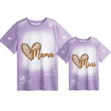 Mommy and Me Matching Clothing Top Heart Mama Mini Tie Dyed Family T-shirts