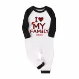 2023 Christmas Matching Family Pajamas Exclusive Design I Love My Family White Black Pajamas Set