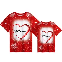 Mommy and Me Matching Clothing Top Mom Mini Heart Tie Dyed Family T-shirts