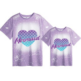 Mommy and Me Matching Clothing Top Mermaid Heart Mama And Mini Tie Dyed Family T-shirts