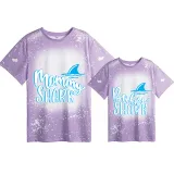 Mommy and Me Matching Clothing Top Mommy Baby Shark Tie Dyed Family T-shirts