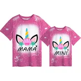 Mommy and Me Matching Clothing Top Unicorn Mama And Mini Tie Dyed Family T-shirts