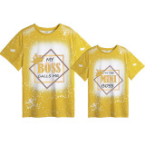 Mommy and Me Matching Clothing Top I'm The Mini Boss My Boss Calls Me Tie Dyed Family T-shirts