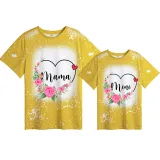 Mommy and Me Matching Clothing Top Flower Wreath Tie Dyed Family T-shirts