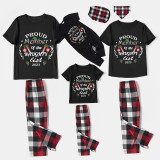 2023 Proud Member OF Naughty List White Christmas Black Short Set Matching Family Pajamas Set