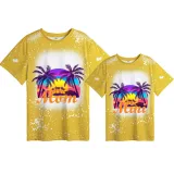 Mommy and Me Matching Clothing Top Summer Vacation Mama And Mini Tie Dyed Family T-shirts