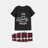 2023 Christmas Matching Family Pajamas Exclusive Design We Are Family Pendant Black Short Pajamas Set