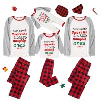 2023 Christmas Matching Family Pajamas Dear Santa They're The Naughty Ones Red Pajamas Set